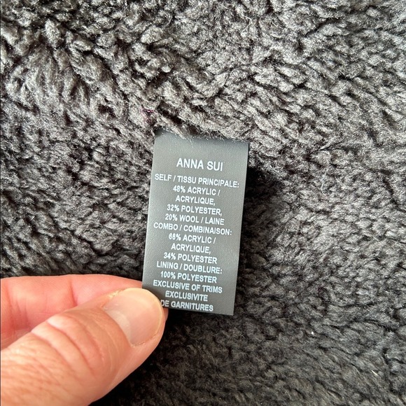 Anna Sui Ombre Plaid Toggle Hooded Wool Blend Coat Jacket Women Size 6 - Picture 12 of 16